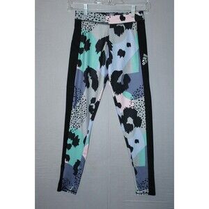 Adidas Allover Print Athletic Pants Girls L (14) Multi Color No Snags